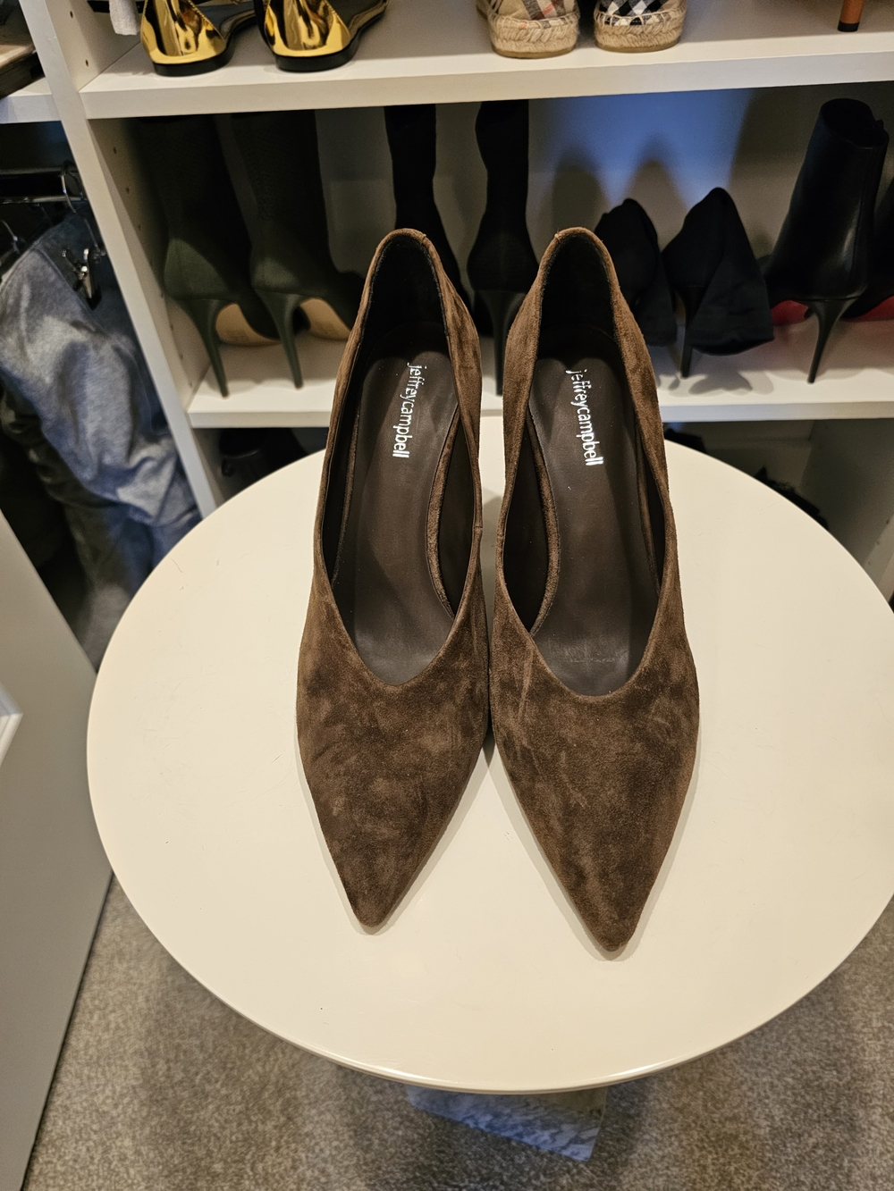 Jeffrey Campbell Chocolate Brown Suede Pointed Pump